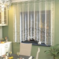 Тюль на кухню на шторной ленте, размер 245х165 см, цвет белый, 100% полиэстер: 