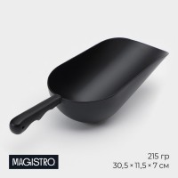 Совок Magistro Alum black, 215 грамм, цвет чёрный: Цвет: Совок Magistro Alum Black изготовлен из высококачественного алюминия и имеет эргономичную ручку для удобного использования. Совок Magistro Alum Black изготовлен из высококачественного алюминия и имеет эргономичную ручку для удобного использования.</p><b>Преимущества товара:</b>  <ul><li>Высокое качество: совок изготовлен из прочного алюминия, который устойчив к коррозии и обеспечивает долговечность изделия.</li><li>Эргономичность: ручка совка имеет удобную форму, что позволяет легко удерживать его в руке и выполнять работу.</li><li>Стильный дизайн: черный цвет совка выглядит современно и подойдет к любому интерьеру.</li> <li>Простота ухода: совок легко моется водой с мылом и быстро сохнет, что экономит время на его очистку.</li></ul>
: Magistro
: Китай
