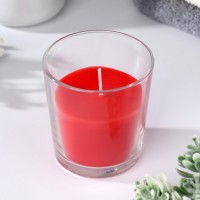 Свеча в гладком стакане ароматизированная "Сладкая малина", 8,5 см: 