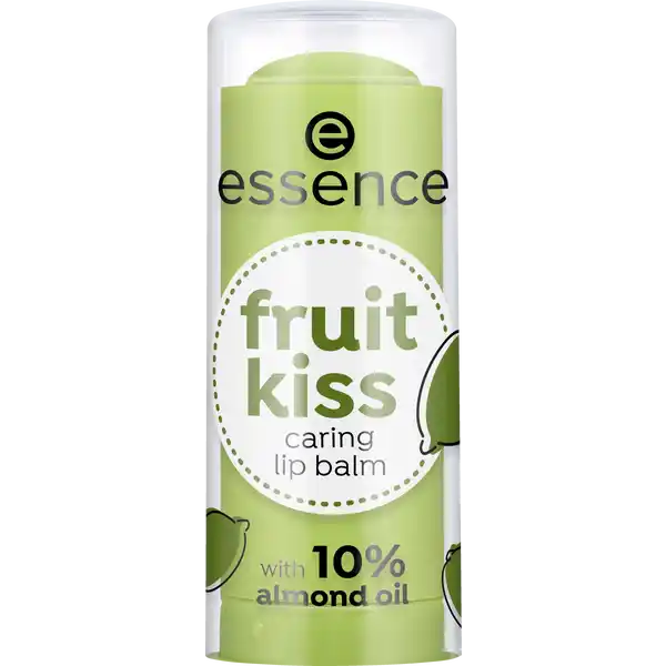 essence fruit kiss caring lip balm 04 - Lime Crush: Цвет: Produktbeschreibung und details Pflegender Lippenbalsam mit  Mandell fr weiche Lippen und ein zarten Farbauftrag  zum Kssen schn Kontaktdaten cosnova GmbH Am Limespark  D Sulzbach am Taunus UrsprungslandHerkunftsort Polen Inhaltsstoffe TRIETHYLHEXANOIN POLYISOBUTENE CERA MICROCRISTALLINA MICROCRYSTALLINE WAX CAPRYLICCAPRIC TRIGLYCERIDE PRUNUS AMYGDALUS DULCIS SWEET ALMOND OIL EUPHORBIA CERIFERA CANDELILLA WAX TOCOPHERYL ACETATE ETHYLHEXYL PALMITATE OLEA EUROPAEA OLIVE FRUIT OIL CAPRYLYL GLYCOL RICINUS COMMUNIS CASTOR SEED OIL STEVIA REBAUDIANA EXTRACT GLYCERIN CAPRYLHYDROXAMIC ACID SILICA DIMETHYL SILYLATE PARFUM FRAGRANCE LIMONENE LINALOOL CITRONELLOL GERANIOL CI  YELLOW  LAKE CI  BLUE  LAKE
https://www.rossmann.de/de/make-up-essence-fruit-kiss-caring-lip-balm-04---lime-crush/p/4059729265968