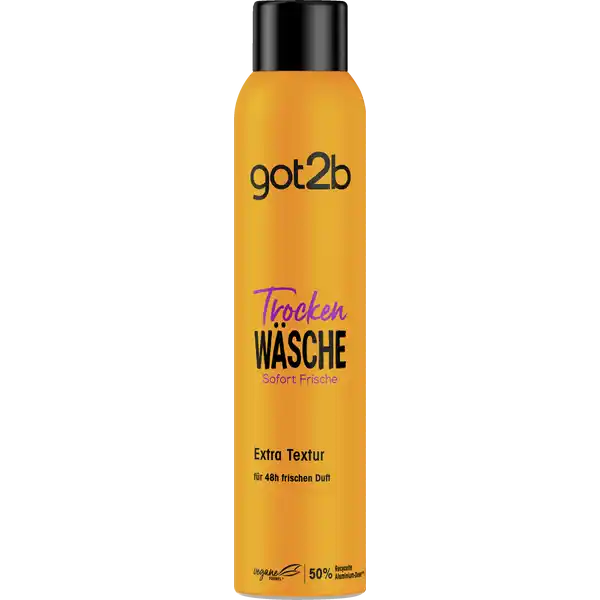 Schwarzkopf gotb Trockenshampoo Trocken Wsche Extra Textur: Цвет: Produktbeschreibung und details GOTB Trockenshampoo Trocken Wsche Extra Textur  fr h frischen Duft Its cheat Day for your Hair GOTB Trockenshampoo Extra Textur reinigt ampamp erfrischt dein Haar im Schnellwaschgang Geniee die Frische und extra Textur mit langanhaltendem Duft fr bis zu  Stunden ohne weie Rckstnde Die Formel ist vegan Die AluminiumDose besteht aus  recyceltem Aluminium frei von Inhaltsstoffen tierischen Ursprungs exkl Sprhkopf und Deckel nach dem Ausbrsten Kontaktdaten Schwarzkopf ampamp Henkel a division of Henkel AG ampamp Co KGaA D Dsseldorf Anwendung und Gebrauch Brste dein Haar gut durch und lege ein Handtuch um deine Schultern Dose vor jedem Sprhen krftig schtteln Das Haar in Partien einteilen und aus einer Entfernung von  cm auf das trockene Haar sprhen und kurz trocknen lassen Mit den Fingern oder einem Handtuch einmassieren und eventuelle Rckstnde einfach ausbrsten Gebrauch Aufbewahrung und Verwendung Aufbewahrungs und Verwendungsbedingungen Vor Sonnenbestrahlung schtzen Nicht Temperaturen ber  C aussetzen Darf nicht in die Hnde von Kindern gelangen Inhaltsstoffe Butane Propane Alcohol denat Oryza Sativa Rice Starch Isobutane Cellulose Parfum Fragrance Aqua Water Eau Linalool Hexyl Cinnamal Limonene Cetrimonium Chloride Citronellol Benzyl Alcohol Warnhinweise und wichtige Hinweise Warnhinweise GEFAHR Gefahr Extrem entzndbares Aerosol Behlter steht unter Druck Kann bei Erwrmung bersten Von Hitze heien Oberflchen Funken offenen Flammen und anderen Zndquellen fernhalten Nicht rauchen Nicht gegen offene Flamme oder andere Zndquelle sprhen Nicht durchstechen oder verbrennen auch nicht nach Gebrauch Vor Sonnenbestrahlung schtzen Nicht Temperaturen ber  C aussetzen Darf nicht in die Hnde von Kindern gelangen In gut belfteten Bereichen verwenden Nur kurz sprhen Nicht in die Augen sprhen Nur vllig entleerte Dose in die Wertstoffsammlung geben
https://www.rossmann.de/de/pflege-und-duft-schwarzkopf-got2b-trockenshampoo-trocken-waesche-extra-textur/p/4015100800241