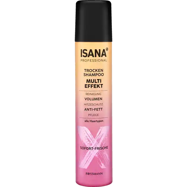 ISANA PROFESSIONAL Trockenshampoo Multi Effekt: Цвет: https://www.rossmann.de/de/pflege-und-duft-isana-professional-trockenshampoo-multi-effekt/p/4305615654249
Produktbeschreibung und details Reinigung Volumen Hitzeschutz AntiFett Pflege alle Haartypen SofortFrisch Verwhnen Sie Ihr Haar mit den hochwertigen Pflegeprodukten von ISANA Professional Das ISANA Professional Trockenshampoo Multi Effekt sorgt mit seiner innovativen Formel fr sekundenschnelle Auffrischung der Haare und Geschmeidigkeit  damit Ihr Haar wieder frisch ampamp geschmeidig aussieht Ganz ohne Wasser Die Formel mit UVFilter bietet zustzlich noch einen Schutz vor Hitze Ob fr die tgliche Auffrischung mehr Volumen oder als Hitzeschutz vor dem Fhnen das neue MultiTrockenshampoo ist ideal fr zwischendurch und fr jeden Haartyp geeignet Mit einem verfhrerischen Duft Reinigungseffekt Volumeneffekt mit Conditioner Hitzeschutz  UVFilter AntiFettEffekt HAUTVERTRGLICHKEIT Dermatologisch besttigt Diese Rezeptur ist zu  ohne Mikroplastik Kontaktdaten Dirk Rossmann GmbH Isernhgener Str    Burgwedel wwwrossmannde  Testurteile Qualittssiegel ampamp Verbandszeichen Anwendung und Gebrauch Zum Schutz der Kleidung ein helles Handtuch um die Schultern legen Das Haar sorgfltig ausbrsten Das Trockenshampoo schtteln und aus ca  cm Entfernung auf jede Haarstrhne gleichmig sprhen Kurz trocknen lassen Die Haare frottieren und grndlich ausbrsten Eventuelle Puderreste mit einem Fhn entfernenHaar wie gewohnt frisieren Dose vor dem ersten Sprhen und vor jedem weiteren Sprhenkrftig schtteln So kann einem mglichen Verstopfen des Ventils vorgebeugt werden Inhaltsstoffe Butane Propane Alcohol Denat Oryza Sativa Starch Cetrimonium Chloride Aqua Ethylhexyl Salicylate Phytantriol Parfum AlphaIsomethyl Ionone Geraniol Citronelol Warnhinweise und wichtige Hinweise Warnhinweise GEFAHR Extrem entzndbares Aerosol Behlter steht unter Druck kann bei Erwrmungbersten Vor Sonnenbestrahlung schtzen Nicht Temperaturen ber  C   F aussetzen Nicht durchstechen oder verbrennen auch nicht nach Gebrauch Von Hitze heien Oberflchen Funken offenen Flammen und anderen Zndquellen fernhalten Nicht rauchen Darf nicht in die Hnde von Kindern gelangenNicht gegen offene Flamme oder andere Zndquelle sprhen Nicht in die Augen sprhen Ist rztlicher Rat erforderlich Verpackung oder Kennzeichnungsetikett bereithalten Ohne ausreichende Lftung Bildung explosionsfhiger Gemische mglich Nur entleerte Dosen in die Wertstoffsammlung geben