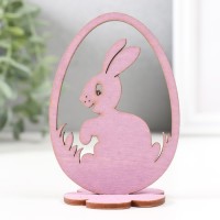 Декор Пасхальный "Кролик" 6,5х4,7х9,3 см (набор 2 детали) фиолетовый: 
