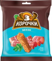 «3 Корочки», сухарики со вкусом бекона, 40г: 