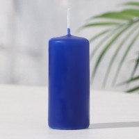 Свеча - цилиндр ароматическая "Лаванда", 4х9 см, 11 ч, 88 г, синяя: 
