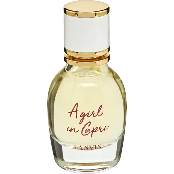 Lanvin A Girl in Capri, EdT 30 ml: Цвет: Produktbeschreibung und details A Girl in Capri ist eine Hommage an das paradiesische Fleckchen mitten im Meer Die Komposition von Meisterparfmeurin Sophie Labb erffnet so strahlend wie das blendende Licht der ersten Sonnenstrahlen am Morgen Kostbare PrimafioreZitronen vereinen sich im Auftakt mit wrzig frischer Bergamotte und prickelnden roten Pfefferkrnern Die Herznote birgt eine weitere Kostbarkeit Wenn sich die Bltenbltter des GrapefruitBaums entfalten erinnert ihr Duft an Neroli jedoch mit einer spritzigeren und zugleich eleganteren Note  erlesen anmutig und ein wenig verspielt Veredelt wird A Girl in Capri in der Basis von faszinierenden TreibholzAromen und glanzvollem weiem Moschus der dem zeitlosen Eau de Toilette von Lanvin eine mystische sinnliche Note verleiht Zielgruppe fr Sie Kopfnote Bergamotte rote Pfefferkrner Primafiore Zitrone Herznote Sea BreezeAkkord Grapefruit Blten Basisnote Treibholz weier Moschus Duftfamilie zitrisch Kontaktdaten Parfums LanvinInterparfums  RondPoint des ChampsElyses  Paris UrsprungslandHerkunftsort Frankreich Anwendung und Gebrauch Auf die gesunde Haut sprhen Inhaltsstoffe ALCOHOL DENAT SD ALCOHOL C PARFUM FRAGRANCE AQUA WATER LIMONENE ETHYLHEXYL METHOXYCINNAMATE DIETHYLAMINO HYDROXYBENZOYL HEXYL BENZOATE BHT BENZYL SALICYLATE GERANIOL CITRONELLOL LINALOOL CITRAL COUMARIN CI  RED  CI  YELLOW  Warnhinweise und wichtige Hinweise Warnhinweise ACHTUNG Endzndbar
https://www.rossmann.de/de/pflege-und-duft-lanvin-a-girl-in-capri-edt-30-ml/p/3386460103671