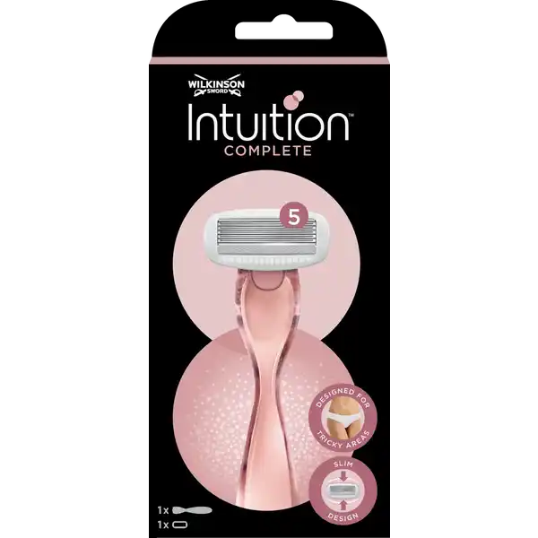 Wilkinson Sword Intuition Complete Rasierer: Цвет: Produktbeschreibung und details Intuition Complete mit  SkinPerfect Klingen verleiht eine grndliche samtweiche Rasur  auch an schwer erreichbaren Stellen dank des schlanken Klingenkopfs Das SkinProtectGel sorgt fr sanftes Gleiten und hilft Hautirritationen zu vermeiden Kontaktdaten Wilkinson Sword GmbH Schtzenstrae    Solingen wwwwilkinsonswordcom Anwendung und Gebrauch Verwendung mit Wilkinson Sword Intuition Complete Klingen oder Wilkinson Sword Intuition fab Klingen Inhaltsstoffe PEGm Zinc Stearate Cyclodextrin Lauryl MethacrylateGlycol Dimethacrylate Crosspolymer Theobroma Cacao Seed Butter Aloe Barbadensis Leaf Juice Butyrospermum Parkii Butter Sodium Hyaluronate Tocopherol Maltodextrin Aqua
https://www.rossmann.de/de/pflege-und-duft-wilkinson-sword-intuition-complete-rasierer/p/4027800656103