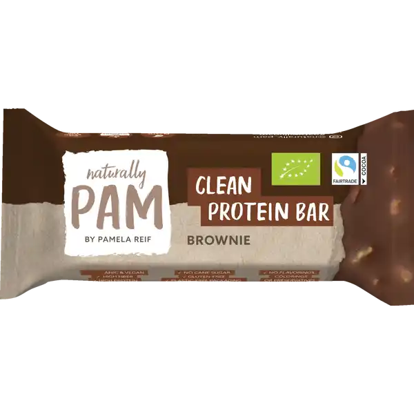 Naturally PAM Bio Clean Protein Bar Brownie: Цвет: Produktbeschreibung und details Bio ampamp vegan ohne Rohrzucker glutenfrei hoher Proteingehalt keine knstlichen Geschmacksverstrker Farbstoffe oder Konservierungsstoffe plastikfreie Verpackung Lebensmittelunternehmer Name Naturally Pam GmbH Adresse Kajen   Hamburg wwwnaturallypamcom Bio Zertifikat CZBIO UrsprungslandHerkunftsort EUNichtEULandwirtschaft Testurteile Qualittssiegel ampamp Verbandszeichen Rechtlich vorgeschriebene Produktbezeichnung BioProteinriegel mit Kakaobohnenstcke und Schokoladenberzug Zutaten Datteln MANDELPASTE  ErbsenproteinCrispies Erbsenprotein Strke dunkle Schokolade  Kakaomasse  Kokosbltenzucker Kakaobutter  Kokosbltensirup Kakaomasse  Dattelsirup CASHEWKERNE  Erbsenprotein Krbiskerne Kakaopulver  Reisprotein Kakaobohnenstcke  Meersalz Vanillepulver HASELNSSE  Kann Spuren von SEAM und anderen SCHALENFRCHTEN enthalten Alle Zutaten bis auf Meersalz sind aus kontrolliert biologischem Anbau Nhrwerte Durchschnittliche Nhrwertangaben pro  g pro  Portion Energie  kj   kcal  kj   kcal Fett  g  g davon  gesttigte Fettsuren  g  g Kohlenhydrate  g  g davon  Zucker  g  g Ballaststoffe  g  g Eiwei  g  g Salz  g  g Gebrauch Aufbewahrung und Verwendung Aufbewahrungs und Verwendungsbedingungen Khl und trocken lagern Warnhinweise und wichtige Hinweise Warnhinweise Trotz sorgfltiger Kontrollen kann dieses Produkt harte Bestandteile wie Schalenreste Fruchtkernreste oder Steine enthalten
https://www.rossmann.de/de/lebensmittel-naturally-pam-bio-clean-protein-bar-brownie/p/4260697371302