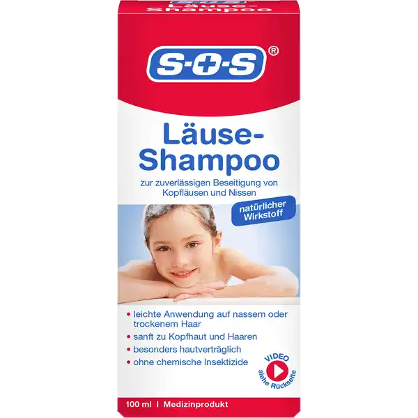 SOS LuseShampoo: Цвет: https://www.rossmann.de/de/gesundheit-sos-laeuse-shampoo/p/4036581526871
Produktbeschreibung und details zur zuverlssigen Beseitigung von Kopflusen ampamp Nissen natrlicher Wirkstoff leichte Anwendung auf nassem oder trockenem Haar sanft zu Kopfhaut ampamp Haaren besonders hautvertrglich ohne chemische Insektizide Kontaktdaten Districon GmbH Am Joseph  D Wherheim wwwsosde Anwendung und Gebrauch  Flasche vor Gebrauch schtteln Das SOS LuseShampoo in das nasse oder trockene Haar einmassieren Das Haar muss vollstndig durchtrnkt sein Bitte das Shampoo auch auf den Nacken und den Bereich hinter den Ohren auftragen  Das LuseShampoo  Minuten einwirken lassen  Das Haar sorgfltig aussplen und das feuchte Haar auskmmen um Luse und Nissen zu entfernen Falls bei einer Nachkontrolle mit einem Nissenkamm am Folgetag lebende Luse gesichtet werden wiederholen Sie die Anwendung unmittelbar  Die Anwendung muss mindestens  Mal im Abstand von jeweils  Tagen durchgefhrt werden Bei starkem Befall mindestens  Mal im Abstand von jeweils  Tagen anwenden Inhaltsstoffe Wasser Natriumlaurethsulfat Cocamidopropylbetain CocosNuciferal Cocamid MEA Tocopherylacetat Methylchloroisothiazolinon Methylisothiazolinon Zitronensure Warnhinweise und wichtige Hinweise Warnhinweise Nicht schlucken Nur zur uerlichen Anwendung Nicht bei Kindern unter  Monaten anwenden Fr Kinder unzugnglich aufbewahren Nicht auf geschdigter Haut anwenden Vor Wrme Klte und Licht geschtzt aufbewahren