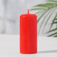 Свеча - цилиндр ароматическая "Клубника", 4х9 см, 11 ч, 88 г, красная: 