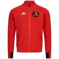 adidas VRCT Men Jacket FI4681: Цвет: https://www.sportspar.com/adidas-vrct-men-jacket-fi4681
Brand: adidas Material: 89% nylon, 11% elastane Insert: 60% cotton, 40% polyester Sleeves: 67% cotton, 33% polyester (recycled) Lining: 100% polyester (recycled) Brand logo on the right chest removable patch on the left side of the chest ribbed, elastic bomber collar full zip two side pockets with zip elastic, ribbed insert at the cuffs and hem breathable mesh lining regular fit comfortable to wear NEW, with label and original packaging
