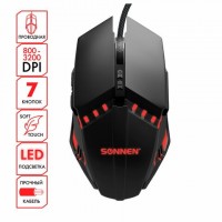 Мышь проводная SONNEN Z5, металл/пластик, 7 кнопок, 800-3200 dpi, RGB-подсветка, черная, 513521: Цвет: Игровая мышь SONNEN Z5 гарантирует удобство и надежность во время игры или работы. 4 режима переключения DPI и настраиваемые кнопки подарят незабываемые ощущения от игрового процесса.
: SONNEN
: Китай
1