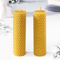 Набор свечей из вощины медовых, 12 см, 2 шт: 