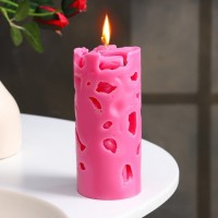 Свеча ароматическая декоративная "Ажурная", розовый, 6х12 см, пион: 