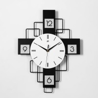 Часы настенные, серия: Лофт, "Скандинавская геометрия", дискретный ход, 49.5 х 38 см, d-21см: 