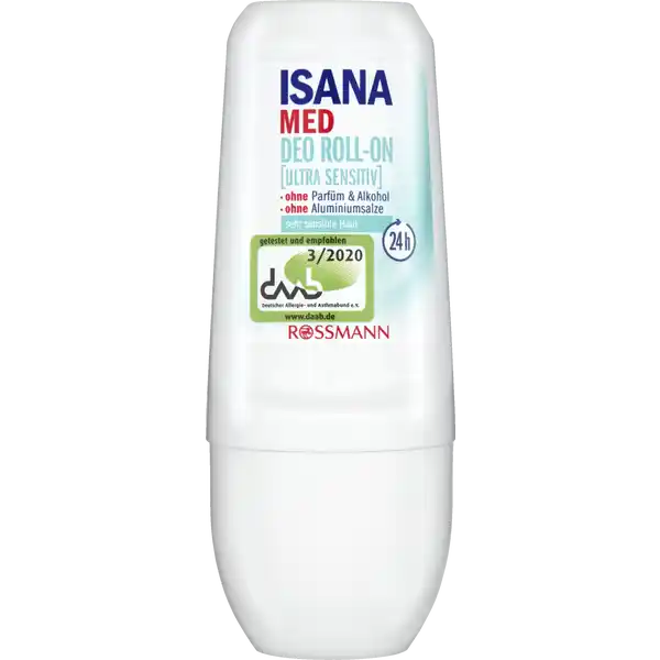 ISANA MED Deo Roll-On ultra sensitiv: Цвет: Produktbeschreibung und details fr sehr sensible Haut ohne Parfm Alkohol ampamp Aluminiumsalze diese Rezeptur ist zu   ohne Mikroplastik Kontaktdaten Dirk Rossmann GmbH Isernhgener Strae   Burgwedel wwwrossmannde UrsprungslandHerkunftsort EU Inhaltsstoffe Aqua Isopropyl Myristate Glyceryl Stearate Citrate Sodium Stearoyl Glutamate Cetyl Alcohol Phenoxyethanol Propylene Glycol Ethylhexylglycerin Octenidine HCl Tocopherol Carbomer Sodium Hydroxide
https://www.rossmann.de/de/pflege-und-duft-isana-med-deo-roll-on-ultra-sensitiv/p/4305615629070