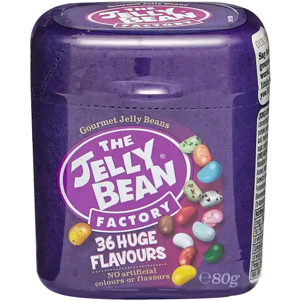 Jelly Belly The Jelly Bean Factory 36 Huge Flavours: Цвет: Produktbeschreibung und details Geleebonbon in  unterschiedlichen Geschmacksrichtungen keine knstlichen Farb oder Aromastoffe Gelatine und glutenfrei Lebensmittelunternehmer Name Cloetta Ireland Ltd Adresse IDA Business ampamp Technology Park Snugborough Road Blanchardstown Dublin  wwwjellybeanfactorycom Rechtlich vorgeschriebene Produktbezeichnung GeleeBonbonsMischung Zutaten Zucker Glukosesirup Maisstrke Fruchtsaftkonzentrat Ananas Apfelsine Apfel natrliche Aromen Konzentrat von Karotte Krbis Apfel Spirulina Radieschen schwarze Johannisbeere Hibiskus Suerungsmittel Citronensure Fumarsure Apfelsure berzugsmittel Schellack Karnaubawachs Bienenwachs karamellisierter Zucker Sureregulator TriNatriumcitrate Kokosl Die Mischung kann variieren Nhrwerte Durchschnittliche Nhrwertangaben pro  g Energie  kj   kcal Fett  g davon  gesttigte Fettsuren  g Kohlenhydrate  g davon  Zucker  g Eiwei  g Salz  g Gebrauch Aufbewahrung und Verwendung Aufbewahrungs und Verwendungsbedingungen Trocken und khl lagern
https://www.rossmann.de/de/lebensmittel-jelly-belly-the-jelly-bean-factory-36-huge-flavours/p/0745092015456