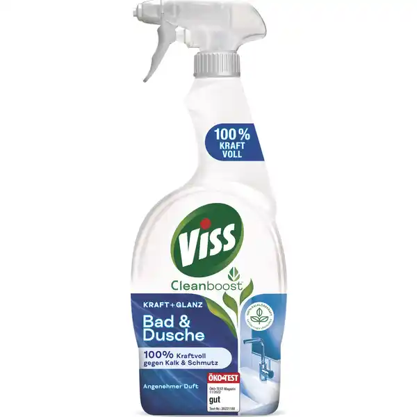 Viss Reiniger Spray Bad & Dusche: Цвет: https://www.rossmann.de/de/haushalt-viss-reiniger-spray-bad-und-dusche/p/8720182315182
Produktbeschreibung und details Viss Kraft  Glanz Reinigungsspray Bad ampamp Dusche ist die Geheimwaffe fr ein sauberes und frisches Badezimmer Der tiefenwirksame Bad und Kalkreiniger entfernt Verschmutzungen grndlich und sorgt gleichzeitig fr streifenfreien Glanz Dank der Reinigungsformel gehren selbst hartnckige Flecken der Vergangenheit an Die Molekle befreien Duschkabine Badewanne Fliesen und smtliche Armaturen kraftvoll von Kalk und Wasserflecken sowie Makeup und Seifenresten Auch empfindliche Oberflchen aus Keramik Chrom und Emaille erstrahlen nach Anwendung vom Badreiniger wieder in Glanz Dazu ist die Kalklsekraft zu  natrlichen Ursprungs Das Ergebnis In Kombination mit einem dezenten angenehmen Duft zu  biologisch abbaubar nach Frische und Hygiene fhlt sich das Badezimmer mit diesem Reiniger Spray lnger rein an Das Reinigungsmittel verwandelt das Badezimmer in einen Raum in dem sich jeder wohlfhlt und gerne aufhlt  ob beim entspannenden Bad nach einem langen Tag oder beim persnlichen Pflegeprogramm Die eigene Wellnessoase blendet den Alltag fr einen Moment aus und lsst Krper und Geist wieder Kraft tanken Bei Viss glaubt man daran dass uns ein schnes gepflegtes Zuhause glcklicher macht Daher untersttzen Sie die Anwender Ihrer Viss Reiniger dabei die Schnheit ihres Zuhauses im Handumdrehen wiederzuentdecken Das Reinigungsspray von Viss hilft dabei das Haus schn und sauber zu halten Egal ob im Bad in der Kche oder im Rest des Hauses Mit den Reinigern der Viss Kraft  GlanzSerie gelingt streifenfreier Glanz mit einem Wisch Viss Kraft  Glanz Reinigungsmittel Bad ampamp Dusche befreit Fliesen Fugen und BadArmaturen von Schmutz das Reinigungsmittel fr Bad ampamp Dusche enthlt Kalklsekraft zu  natrlichen Ursprungs und beugt der Bildung von Kalk und Schmutzflecken vor Viss Kraft  Glanz Reiniger Spray bringt ein optimales und streifenloses Ergebnis selbst bei empfindlichen Oberflchen im Bad der angenehme Duft vom Badreiniger sorgt fr ein Gefhl von Frische und ist dabei  biologisch abbaubarBad und Duschreiniger mit Flaschenkrper aus  recyceltem Plastik und zu  recycelbar Kontaktdaten Unilever Deutschland GmbH Postfach     Hamburg    gratis Anwendung und Gebrauch Fr ein glnzendes Ergebnis den Bad Reiniger auf die Oberflche sprhen einige Sekunden einwirken lassen und mit einem Tuch abwischen Bei hartnckigem Schmutz vor dem Abwischen fr einige Minuten einwirken lassen Der Flaschenkrper der Viss Hygienereiniger besteht aus  recyceltem Plastik und ist  recycelbar Inhaltsstoffe amplt Nichtionische Tenside Duftstoffe Sodium Benzoate Warnhinweise und wichtige Hinweise Warnhinweise Nicht auf Mamor Natursteinen lackiertem Holz anodisiertem Aluminium und Linoleum verwenden Bei Anwendung auf Emaille lackierten oder neuenungewhnlichen Oberflchen testen Sie das Produkt zunchst auf einer kleinen unaufflligen Flche Nach Anwendung auf Kunststoffen lackierten Metallen und TitanEmaille Wannen sorgfltig absplen