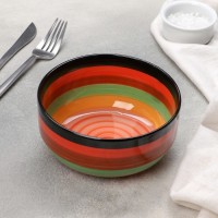 Салатник керамический Доляна «Индия», 800 мл, d=15 см, цвет оранжевый: Цвет: Разноцветная посуда из керамики Доляна «Индия» понравится всем, кто ценит практичность и необычный дизайн. Изделие станет удачным дополнением к столу на каждый день.<b>Особенности:</b>насыщенный цвет,стойкость к запахам,простота мойки.</li></ul>Керамика долго сохраняет тепло и абсолютно безопасна для продуктов.Рекомендуется очищать вручную с использованием неабразивных моющих средств.

