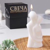 Свеча фигурная в подарочной коробке "Влюбленные", 12 см, белая: 