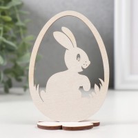 Декор Пасхальный "Кролик" 6,5х4,7х9,3 см (набор 2 детали) белый: 