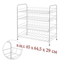 Полка д/обуви 3-х ярусная белая (65*64,5*29см) уп 6шт: Цвет: Полка д/обуви 3-х ярусная белая (65*64,5*29см) уп 6шт
