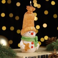Свеча декоративная "Сказочный снеговик", 6,2х5х13,2 см, металлик: 