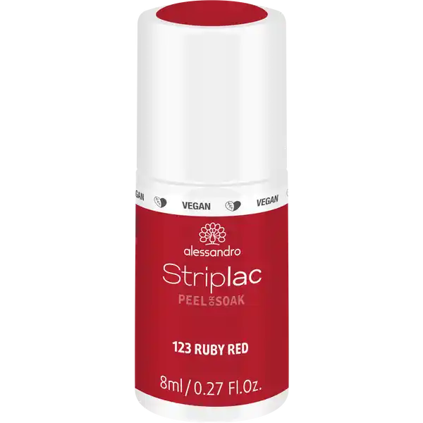 Alessandro STRIPLAC PEEL OR SOAK RUBY RED -VEGAN: Цвет: Produktbeschreibung und details Rot wie ein Rubin  mit dem Peel or Soak Striplac in Ruby Red Das temperamentvolle Rot hllt die Ngel in puren Luxus und sorgt fr elegante ExtravaganzDas Beste STRIPLAC ist VEGAN und TIERVERSUCHSFREILeichtes Auftragen keine Trocknungszeit und bis zu  Wochen Haltbarkeit Kein Problem Einfach eine Schicht Ruby Red Striplac auftragen und mit dem Top Coat versiegeln Dank der Peel or Soak Innovation lsst sich der Lack gleich auf zwei Weisen entfernen Mit dem PeelOff Aktivator kann der Lack mit Hilfe eines Hufstbchens in einer Schicht entfernt werden mit dem SoakOff Liquid wird dieser mit Hilfe der Folienpads sanft abgelst alessandro Striplac  fr temperamentvoll rote Ngel in nur  MinutenProduktdetails Ruby Red Peel Striplac in Rot Bis zu  Wochen Haltbarkeit Keine Trocknungszeit Schnelle PeelOff oder SoakOff Ablsung Schtzt und festigt den Naturnagel VEGAN und Tierversuchsfrei Hinweis Lack trocknet nicht ohne alessandro LEDLampeSchluss mit lstiger Trocknungszeit Farblack auftragen  Sekunden unter LED aushrten mit dem Top Coat versiegeln und weitere  Sekunden unter LED trocknen  fr ideale Ngel in  MinutenStriplac Peel or Soak  VEGAN ist das MustHave fr jede Frau die Wert auf schne Ngel legt Ngel wie aus dem Nagelstudio in etwa  Minuten Striplac ist ein einzigartiger Nagellack der wesentlich lnger hlt als herkmmlicher Nagellack  bis zu drei Wochen Hochglanz bis zum letzten Tag Striplac kann einfach und streifenfrei aufgetragen werden deckt bereits nach der ersten Anwendung ist kratz und splitterfest Keine lstige Trockenzeit denn Striplac hrtet in  Sekunden im LEDGert Das Ergebnis ist eine perfekte UVLEDManikre wie aus dem Nagelstudio Das Beste STRIPLAC ist VEGAN und TIERVERSUCHSFREIZum schnellen Ablsen gibt es zwei Mglichkeiten Schnelle PeelOff or SoakOff Lsung Durch den PeelOff Aktivator lsst sich der Striplac einfach vom Nagel abziehen oder Sie nutzen die SoakOff Remover Wraps zum Ablsen Der Lack ist mit beiden Lsungen rckstandslos zu entfernen Kontaktdaten alessandro International GmbH Erkrather Strae a  Dsseldorf Anwendung und Gebrauch Ngel polieren Ngel mit einer dnnen Farbschicht lackieren Lack fr  Sekunden unter der LEDLampe aushrten Ngel mit dem Striplac Top Coat lackieren  Unter der LEDLampe  Sekunden aushrten Entfetten der Ngel mit den Striplac Reinigungspads um die Schwitzschicht abzunehmen Fertig Ablsen Peel off Tragen Sie zur Untersttzung den Striplac Peel Off Aktivator auf die Nagelplatte auf und lassen Sie diesen einige Minuten einwirken Drcken Sie mit dem Hufstbchen den Lack seitlich vom Nagelrand an Ziehen Sie anschlieend den Lack in einer Schicht vom Nagel ab Soak off Tragen Sie eine geringe Menge des SoakOff Liquid auf die Folienpads auf Anschlieend legen Sie die getrnkte Padseite auf die Nagelplatte und pressen die Folie fest um den Finger damit die Pads die Nagelplatte mit Aceton befeuchten Lassen Sie die SoakOff Pads  Minuten einwirken und schon ist der Lack ab Gebrauch Aufbewahrung und Verwendung Aufbewahrungs und Verwendungsbedingungen WARNHINWEIS Hautkontakt vermeiden Anwendungshinweise bitte sorgfltig lesen Kann allergischeHautreaktionen verursachen Verursacht schwere Vertzungen der Haut und schwere AugenschdenNicht bei verletzten oder entzndeten Ngeln anwenden Bei Auftreten von Hautrtungen oder allergischenReaktionen Kontakt mit dem Produkt sofort einstellen und ggf Arzt aufsuchen Darf nicht in dieHnde von Kindern gelangen Inhaltsstoffe ALIPHATIC POLYESTERURETHANE ACRYLATE TRIETHYLENE GLYCOL DIMETHACRYLATE HEMA MALEATE ALIPHATIC URETHANE ACRYLATE ETHYL ACETATE BUTYL ACETATE ETHYL TRIMETHYLBENZOYL PHENYLPHOSPHINATE NITROCELLULOSE SILICA DIMETHYL SILYLATE LAURYL POLYNEOPENTYL GLYCOL ADIPATE PHTALATEPEI CROSSPOLYMERLAURYL POLYNEOPENTYL GLYCOL ADIPATE ACETYL TRIBUTYL CITRATE CI  ISOPROPYL ALCOHOL ACRYLATES COPOLYMER PHOSPHORIC ACID POLYESTER TRIPROPYLENE GLYCOL DIACRYLATE DIMETHICONE ALUMINUM HYDROXIDE LAURIC ACID CI  BIOTIN CAFFEINE AQUA WATER BHT HYDROLYZED CORN PROTEIN HYDROLYZED SOY PROTEIN HYDROLYZED WHEAT PROTEIN PHOSPHORIC ACID COLOPHONIUM PHENOXYETHANOL MEK CI  Warnhinweise und wichtige Hinweise Warnhinweise WARNHINWEIS Hautkontakt vermeiden Anwendungshinweise bitte sorgfltig lesen Kann allergischeHautreaktionen verursachen Verursacht schwere Vertzungen der Haut und schwere AugenschdenNicht bei verletzten oder entzndeten Ngeln anwenden Bei Auftreten von Hautrtungen oder allergischenReaktionen Kontakt mit dem Produkt sofort einstellen und ggf Arzt aufsuchen Darf nicht in dieHnde von Kindern gelangen
https://www.rossmann.de/de/make-up-alessandro-striplac-peel-or-soak-ruby-red--vegan/p/4025087481234