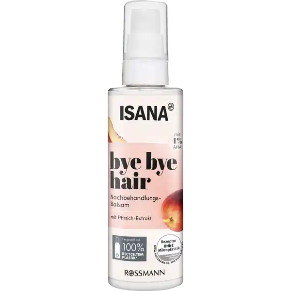 ISANA Nachbehandlungsbalsam: Цвет: Produktbeschreibung und details bye bye hair  ISANA NachbehandlungsBalsam mit AHA verleiht der Haut nach der Rasur ein samtweiches Hautgefhl und rundet die gesamte Rasur somit ab Die einzigartige Textur pflegt deine Haut perfekt und schtzt sie vor dem Austrocknen enthlt  AHA Hautvertrglichkeit dermatologisch besttigt Rezeptur ohne Mikroplastik Flasche besteht zu  aus recyceltem Material Flasche ohne Verschluss und UV Filter Kontaktdaten Dirk Rossmann GmbH Isernhgener Str   Burgwedel wwwrossmannde Testurteile Qualittssiegel ampamp Verbandszeichen Anwendung und Gebrauch Den ISANA NachbehandlungsBalsam einen Tag nach der Haarentfernung auf die Beine oder Arme auftragen und in die Haut einziehen lassen Nicht absplen Maximal  mal pro Woche anwenden Inhaltsstoffe Aqua Glycolic Acid Propylene Glycol Sorbitol Sodium Hydroxide Prunus Persica Fruit Extract Parfum Glycerin Xanthan Gum Sodium Benzoate Potassium Sorbate Citric Acid Warnhinweise und wichtige Hinweise Warnhinweise Nur nach rztlicher Rcksprache in Schwangerschaft und Stillzeit anwenden Dieses Produkt enthlt AlphaHydroxySure AHA die die Sonnenempfindlichkeit Ihrer Haut und damit auch die Gefahr eines Sonnenbrands erhhen kann Verwenden Sie ein Sonnenschutzmittel tragen Sie schtzende Kleidung und reduzieren Sie das Sonnenbaden whrend Sie dieses Mittel anwenden sowie die Woche danach Nicht in der Bikinizone anwenden Bei Unvertrglichkeiten und Reizungen Produkt mit viel Wasser absplen und rztlichen Rat einholen
https://www.rossmann.de/de/pflege-und-duft-isana-nachbehandlungsbalsam/p/4305615946443