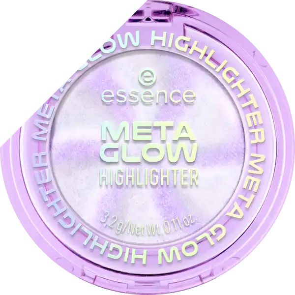 essence META GLOW Highlighter: Цвет: https://www.rossmann.de/de/make-up-essence-meta-glow-highlighter/p/4059729447234
Produktbeschreibung und details All eyes on your look Der essence META GLOW HIGHLIGHTER in holographischem Lila ist ein echter Blickfang Mit seinem DuoChromeEffekt zaubert er einzigartige glnzende Effekte auf deine Wangen Auch an den Augen kannst du mit ihm besondere Akzente setzen und deinen individuellen Look unterstreichen Die sanfte Textur des Highlighters lsst sich einfach auftragen  entweder mit einem Pinsel oder deinem Finger Mchtest du den Effekt intensivieren trage einfach weitere Schichten auf Denn der essence META GLOW HIGHLIGHTER ist leicht aufbaubar Ein Highlight ist auch das Packaging in transluzentem Lila mit HoloSchrift DuoChromeEffekt fr einzigartigen Glow sanfte leicht aufbaubare Textur mit veganen Inhaltsstoffen Kontaktdaten cosnova GmbH Frankfurt D wwwessenceeu UrsprungslandHerkunftsort Made in China Anwendung und Gebrauch Mit Highlighter lassen sich Gesichtskonturen hervorheben einfach mit einem Highlighter Brush etwas Highlighter auf die Stirn den Nasenrcken oberhalb der Wangenknochen undoder auf dem Lippenherz auftragen schon kommen die Gesichtszge perfekt zur Geltung Inhaltsstoffe MICA TALC SILICA DIISOSTEARYL MALATE ZEA MAYS CORN STARCH OCTYLDODECANOL BISDIGLYCERYL POLYACYLADIPATE DIMETHICONE ISONONYL ISONONANOATE POLYISOBUTENE JOJOBA ESTERS TOCOPHERYL ACETATE ETHYLHEXYLGLYCERIN PHENOXYETHANOL TIN OXIDE CI  TITANIUM DIOXIDE