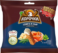 «3 Корочки», сухарики со вкусом сёмги с сыром и соусом тар-тар «Calve», 85г: 