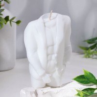 Свеча фигурная "Мужской силуэт" в пиджаке, 7,5х3х11 см, белый: 