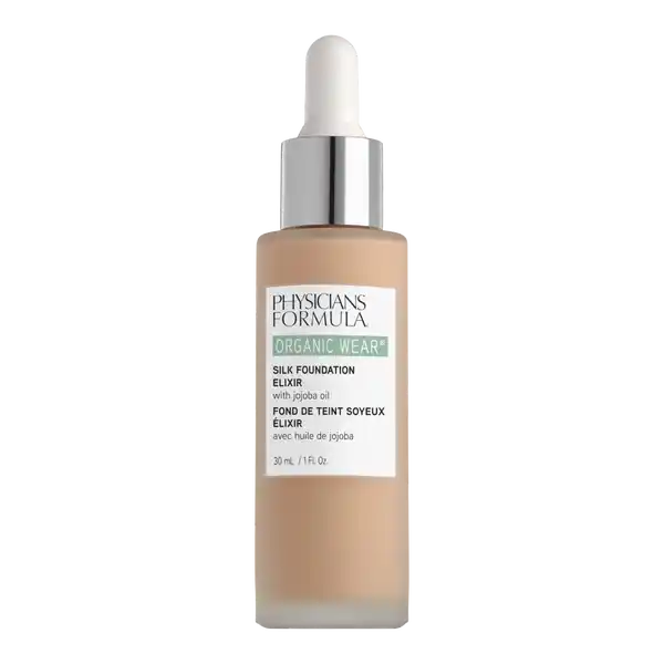 Physicians Formula Organic Wear Silk Foundation Elixier 02 - Fair-to-Light: Цвет: Produktbeschreibung und details Dieses reichhaltige ultraflssige leichte und biologische MakeuupElixir kaschiert optisch kleine Unebenheiten zaubert einen makellosen strahlenden Teint Das Makeup angereichert mit biologischem Jojoba l Aloe Vera Kokosnussl und Kaktusblte verbindet sich nahtlos mit der Haut gibt ein gleichmiges und samtiges Finish und hinterlsst ein besonders angenehmes HautgefhlPFLEGEBEDRFNISSE Reichhaltiges CrmeMakeupTrockene Haut Erste LinienHAUPTINHALTSTOFFE Biologisches Jojoba lBiologisches Aloe Vera Biologisches Kokosnuss l Kaktusblte Kontaktdaten embb EMPEAK MARKWINS BEAUTY BRANDS GmbH Ludwigstr   Mnchen UrsprungslandHerkunftsort USA Anwendung und Gebrauch Vor Gebrauch schtteln Morgens nach der Pflegeroutine mit den Fingerspitzen oder einem geeigneten FoundationPinsel oder Schwmmchen auf das gesamte Gesicht auftragen und verblenden Inhaltsstoffe CITRUS AURANTIUM DULCIS ORANGE FRUIT WATER OLIVE OIL DECYL ESTERS C ALKANE TAPIOCA STARCH HELIANTHUS ANNUUS SUNFLOWER SEED OIL COCOS NUCIFERA COCONUT OIL SIMMONDSIA CHINENSIS JOJOBA SEED OIL POLYGLYCERYL POLYRICINOLEATE WATEREAU LEUCONOSTOCRADISH ROOT FERMENT FILTRATE SQUALENE LAUROYL LYSINE LECITHIN SODIUM MYRISTOYL GLUTAMATE HYDROXYAPATITE HECTORITE SODIUM CHLORIDE POLYGLYCERYL ISOSTEARATE DISTEARDIMONIUM HECTORITE LEUCONOSTOC FERMENT FILTRATE CALCIUM CARBONATE TOCOPHEROL GLYCERIN CASSIA ANGUSTIFOLIA SEED POLYSACCHARIDE ALOE BARBADENSIS LEAF EXTRACT VEGETABLE COLLAGEN CEREUS GRANDIFLORUS CACTUS FLOWER EXTRACT MAY CONTAINPEUT CONTENIR IRON OXIDES CI  CI  CI  TITANIUM DIOXIDE CI   Ingredients from Organic Farming
https://www.rossmann.de/de/make-up-physicians-formula-organic-wear-silk-foundation-elixier-02---fair-to-light/p/0044386116559