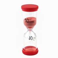 Песочные часы Happy time, на 10 минут, 4 х 11 см, красные: 