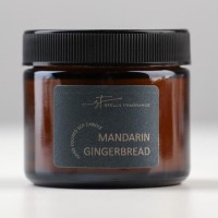 Свеча ароматическая в банке "MANDARIN GINGERBREAD",соевый воск,50 г,мандарин, пряник: 