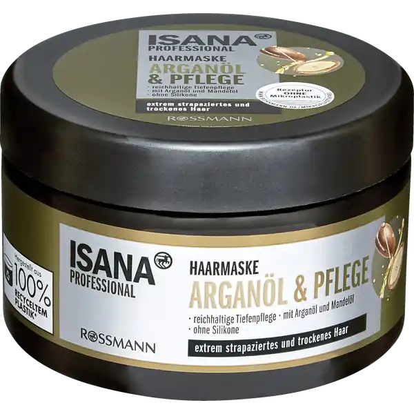 ISANA PROFESSIONAL Haarmaske Arganl amp Pflege: Цвет: Produktbeschreibung und details ISANA PROFESSIONAL HAARMASKE ARGANL ampamp GLANZ wurde speziell fr die Bedrfnisse von extrem strapaziertem und trockenem Haar entwickelt und zieht tiefenwirksam in das Haar ein Die Formel mit der besonderen Kombination aus Arganl und Mandell umhllt die Haarfaser  ohne zu beschweren Die Haarmaske mit den pflegenden len wirkt Haarschden entgegen Das Haar erhlt einen strahlenden Glanz und Geschmeidigkeit fr extrem strapaziertes ampamp trockenes Haar reichhaltige Tiefenpflege mit Arganl ampamp Mandell ohne Silikone vegan diese Rezeptur ist zu   ohne Mikroplastik hergestellt aus   recyceltem Plastik Tiegel ohne Verschluss Kontaktdaten Dirk Rossmann GmbH Isernhgener Strae   Burgwedel wwwrossmannde UrsprungslandHerkunftsort Deutschland Testurteile Qualittssiegel ampamp Verbandszeichen Anwendung und Gebrauch Nach der Haarwsche sanft ins feuchte Haar einmassieren  Min einwirken lassen und sorgfltig aussplen Inhaltsstoffe Aqua Cetearyl Alcohol Glycerin Isopropyl Palmitate Propylene Glycol Prunus Amygdalus Dulcis Oil Cetrimonium Chloride Panthenol Quaternium Argania Spinosa Kernel Oil Parfum Citric Acid Sodium Citrate Limonene Benzyl Alcohol Sodium Benzoate
https://www.rossmann.de/de/pflege-und-duft-isana-professional-haarmaske-arganoel-und-pflege/p/4305615625027