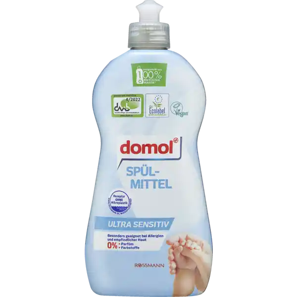 domol Ultra Sensitiv Geschirrsplmittel: Цвет: Produktbeschreibung und details Freuen Sie sich auf blitzsauberes Geschirr Das domol Splmittel Ultra Sensitiv wurde speziell fr empfindliche Haut entwickelt Es kombiniert eine hervorragende Reinigungskraft mit reduziertem Allergierisiko Auch die Umwelt dankt denn die besondere Formel untersttzt Sie bei der Verringerung der Umweltbelastung Kontaktdaten Dirk Rossmann GmbH Isernhgener Strae   Burgwedel wwwrossmannde   UrsprungslandHerkunftsort Hergestellt in der EU Testurteile Qualittssiegel ampamp Verbandszeichen Anwendung und Gebrauch DosierungNormale Verschmutzung  ml auf L Wasser Leichte Verschmutzung  ml auf L Wasser Inhaltsstoffe  anionische Tenside unter  nichtionische Tenside amphotere Tenside Enthlt Konservierungsmittel Potassium Sorbate Warnhinweise und wichtige Hinweise Warnhinweise ACHTUNG Verursacht schwere Augenreizung Ist rztlicher Rat erforderlich Verpackung oder Kennzeichnungsetikett bereithalten Darf nicht in die Hnde von Kindern gelangen BEI KONTAKT MIT DEN AUGEN Einige Minuten lang behutsam mit Wasser splen Eventuell vorhandene Kontaktlinsen nach Mglichkeit entfernen Weiter splen Bei anhaltender Augenreizung rztlichen Rat einholenrztliche Hilfe hinzuziehen Umwelt schonen heit sparen  an Wasser und an Splmittel Denn auch ohne Schaum wird Ihr Geschirr grndlich sauber Detergenzienblatt Detergenzienblatt Laden Sie das Dokument zum Produkt als PDF herunter
https://www.rossmann.de/de/haushalt-domol-ultra-sensitiv-geschirrspuelmittel/p/4305615104713