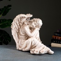 Фигура "Ангел девушка сидя" большая, состаренный 28х45х40см: 