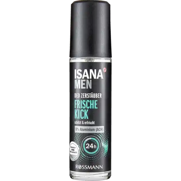 ISANA MEN Deo Zerstuber Frische Kick: Цвет: Produktbeschreibung und details Zuverlssiger Deoschutz fr den ganzen Tag Die ISANA MEN DEODORANTS mit hWirkkomplex schenkenIhnen ein rundum sicheres und gepflegtes Hautgefhl Der ISANA MEN DEO ZERSTUBER FRISCHE KICKmit hautpflegender Aloe Vera duftet nach purer Frische und verfhrerischer Mnnlichkeit Die Mischung aus Zedernholz Harz und Grapefruit verleiht einen angenehm markanten Duft Das Deo schtzt langanhaltend vor Krpergeruch schtzt ampamp erfrischt ohne Aluminiumsalze Hautvertrglichkeit dermratologisch besttigt vegan Diese Rezeptur ist zu  ohne Mikroplastik Kontaktdaten Dirk Rossmann GmbH Isernhgener Strae   Burgwedel wwwrossmannde UrsprungslandHerkunftsort EU Testurteile Qualittssiegel ampamp Verbandszeichen Gebrauch Aufbewahrung und Verwendung Aufbewahrungs und Verwendungsbedingungen Nicht in die Augen oder das Gesicht sprhen Inhaltsstoffe Alcohol Denat Aqua Triethyl Citrate PropyleneGlycol Parfum Aloe Barbadensis Leaf juice Citral Limonene
https://www.rossmann.de/de/pflege-und-duft-isana-men-deo-zerstaeuber-frische-kick/p/4305615741208