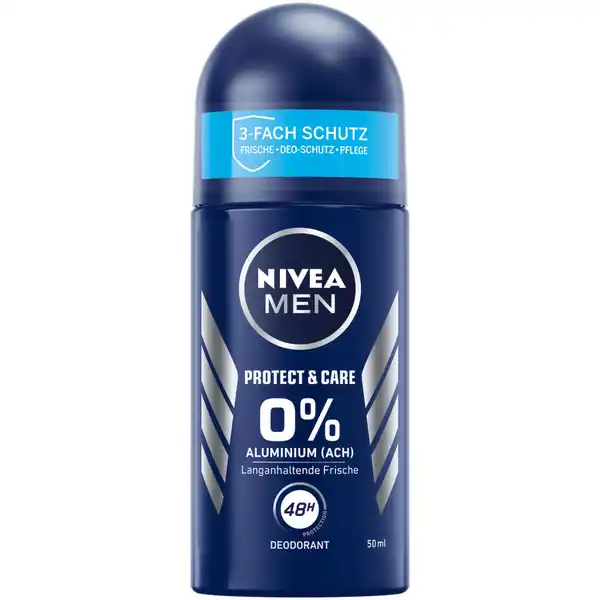 NIVEA MEN Deodorant Roll-on Protect & Care: Цвет: Produktbeschreibung und details NIVEA MEN Deodorant Protect ampamp Care Roller mit seinem von der NIVEA MEN Creme inspirierten Duft schtzt und pflegt langanhaltend Dank spezieller antimikrobieller Wirkformel gewhrleistet Protect ampamp Care einen h DeoSchutz ohne Alkohol und ohne Aluminium ACH Das Deo ist besonders mild zur Haut und lst selbst direkt nach der Rasur kein unangenehmes Brennen aus  Aluminium ACH und Alkohol Fach Schutz mit Frische langanhaltend frisches Hautgefhl DeoSchutz wirkt h effektiv gegen Geruch Pflege keine Hautirritationen oder Brennen Hautvertrglichkeit dermatologisch besttigt Kontaktdaten Beiersdorf AG D Hamburg wwwniveade  Anwendung und Gebrauch Das Deodorant am besten nach dem Duschen verwenden Das Produkt direkt an den Achseln anwenden Lassen Sie das Produkt vollstndig trocknen bevor Sie sich anziehen Nicht auf gereizter oder geschdigter Haut anwenden Inhaltsstoffe Aqua Glycerin Steareth CaprylicCapric Triglyceride Steareth Parfum Polyquaternium Panthenol Octyldodecanol Persea Gratissima Oil Trisodium EDTA Benzyl Alcohol Phenoxyethanol Pantolactone Citric Acid Linalool
https://www.rossmann.de/de/pflege-und-duft-nivea-men-deodorant-roll-on-protect-und-care/p/0000042417927