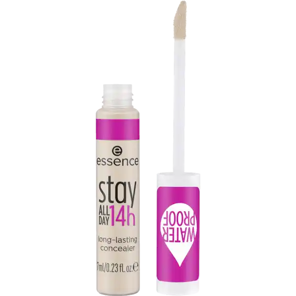 essence stay ALL DAY 14h long-lasting concealer 10: Цвет: https://www.rossmann.de/de/make-up-essence-stay-all-day-14h-long-lasting-concealer-10/p/4059729394484
Produktbeschreibung und details Der stay ALL DAY h longlasting concealer lsst sich dank seiner cremigweichen Textur leicht auftragen und gleichmig verblenden Er deckt sofort Hautunebenheiten Rtungen und Augenringe ab Das natrlichmatte Finish hlt bis zu h lang ist transferproof und wasserfest Die Formulierung ist ohne Silikone und Mikroplastikpartikel die Textur trocknet die Haut nicht aus und setzt sich nicht in Fltchen ab  perfekt fr einen ebenmig aussehenden Teint Kontaktdaten cosnova GmbH Am Limespark  D Sulzbach am Taunus  UrsprungslandHerkunftsort Polen Anwendung und Gebrauch Der Concealer kann sowohl vor als auch nach der Foundation auf Hautunebenheiten aufgetupft werden eignet sich aber auch zum Contouring Hierfr sollte ein Concealer eine bis zwei Nuancen heller als der eigene Hautton auf der Stirn auf dem Kinn und dem Nasenrcken aufgetragen werden Mit Concealer lassen sich auerdem Augenringe kaschieren einfach unter dem Auge etwas Concealer in Form eines umgedrehten Dreiecks auftragen und verblenden Gebrauch Aufbewahrung und Verwendung Aufbewahrungs und Verwendungsbedingungen Langanhaltende Abdeckcreme Aufbaubare mittlere bis hohe Deckkraft Wasserfest Inhaltsstoffe AQUA WATER ISODODECANE C ALKANE ISONONYL ISONONANOATE POLYGLYCERYL DIISOSTEARATEPOLYHYDROXYSTEARATESEBACATE BISDIGLYCERYL POLYACYLADIPATE MAGNESIUM SULFATE GLYCERIN CUCUMIS SATIVUS CUCUMBER JUICE COCOS NUCIFERA COCONUT WATER HELIANTHUS ANNUUS SUNFLOWER SEED OIL LEUCONOSTOCRADISH ROOT FERMENT FILTRATE TOCOPHEROL SHOREA ROBUSTA RESIN DISTEARDIMONIUM HECTORITE DIISOSTEAROYL POLYGLYCERYL DIMER DILINOLEATE BORON NITRIDE ETHYLHEXYLGLYCERIN PROPYLENE CARBONATE HYDROGENATED LECITHIN CITRIC ACID PHENOXYETHANOL SODIUM BENZOATE POTASSIUM SORBATE ALUMINUM HYDROXIDE CI  CI  CI  IRON OXIDES CI  TITANIUM DIOXIDE