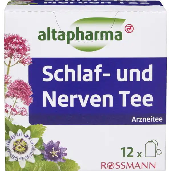 altapharma Schlaf- und Nerven Tee: Цвет: Produktbeschreibung und details Schlaf und Nerven Tee Arzneitee Kontaktdaten Dirk Rossmann GmbH Isernhgener Strae   Burgwedel
https://www.rossmann.de/de/gesundheit-altapharma-schlaf--und-nerven-tee/p/4305615615561