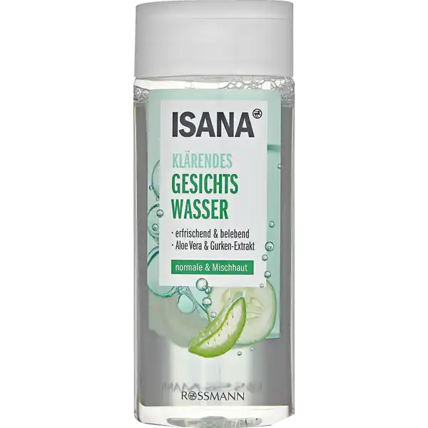 ISANA klrendes Gesichtswasser: Цвет: Produktbeschreibung und details Das ISANA klrendes Gesichtswasser wurde speziell fr die tgliche Anwendung entwickelt Die belebende Formel mit Aloe Vera und GurkenExtrakt reinigt klrt porentief und versorgt die Haut mit Feuchtigkeit Die Haut wird optimal auf nachfolgende Pflegeprodukte vorbereitet Die Haut wird grndlich gereinigt sprbar erfrischt und fhlt sich zart an fr normale ampamp Mischhaut erfrischend ampamp belebend mit Aloe Vera ampamp GurkenExtrakt Hautvertrglichkeit dermatologisch besttigt pHhautneutral diese Rezeptur ist zu   ohne Mikroplastik Kontaktdaten Dirk Rossmann GmbH Isernhgener Strae   Burgwedel wwwrossmannde Testurteile Qualittssiegel ampamp Verbandszeichen Anwendung und Gebrauch Morgens und abends nach der Gesichtsreinigung das ISANA Gesichtswasser auf ein Wattepad geben und damit sanft ber Gesicht Hals und Dekollet streichen Augenpartie aussparen Gebrauch Aufbewahrung und Verwendung Aufbewahrungs und Verwendungsbedingungen Trocken lagern Inhaltsstoffe Aqua Alcohol Denat Glycerin Decyl Glucoside Aloe Barbadensis Leaf Juice Allantoin Cucumis Sativus Fruit Extract CaprylylCapryl Glucoside Parfum Butylene Glycol Citric Acid Disodium EDTA
https://www.rossmann.de/de/pflege-und-duft-isana-klaerendes-gesichtswasser/p/4305615657196