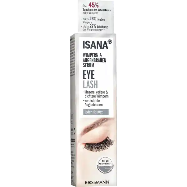 ISANA Eye Lash Wimpernserum: Цвет: Produktbeschreibung und details ISANA Wimpernserum mit preisprmiertem PowerWirkstoffkomplex aus Rotklee und Peptiden untersttzt auf natrliche Weise die bessere Verankerung der Haarwurzel Dadurch wird die biologische Wachstumsphase verlngert die Wimpern werden nach bereits  Wochen lnger voller und dichter Das natrliche Wachstumspotential der Haare wird untersttzt Lsst auch die Augenbrauen gleichmiger und voller erscheinen fr jeden Hauttyp lngere vollere ampamp dichtere Wimpern bis zu  lngere Wimpern bis zu  Erhhung der Wimperndichte ber  Zunahme des Wachstums neuer Wimpern diese Rezeptur ist zu   ohne Mikroplastik Ergebnisse im Rahmen einer klinischen Untersuchung an  Probandinnen durch zweimal tgliches Auftragen des Serums innerhalb von  Wochen Kontaktdaten Dirk Rossmann GmbH Isernhgener Strae   Burgwedel wwwrossmannde     Testurteile Qualittssiegel ampamp Verbandszeichen Anwendung und Gebrauch Vor dem Auftragen des Serums sollten Ihre Augen gereinigt und abgeschminkt sein Dank des feinen Pinsels knnen Sie das Serum gezielt auftragen Tragen Sie es entlang der Wimpernwurzel wie ein Lidstrich auf Tauchen Sie den Pinsel nur einmal in das Serum ein um es auf beide Augenlider aufzutragen Ein Pinselstrich pro Lid gengt Eine grere Menge bewirkt kein besseres Ergebnis Nachdem das Serum vollstndig eingezogen ist knnen Sie sich wie gewohnt schminken Auch an kahlen Stellen in den Augenbrauen kann das Serum verwendet werden oder um die Brauenform zu definieren Hufigkeit Whrend der ersten Kur von  Wochen tragen Sie das Wimpernserum regelmig einmal morgens und einmal abends auf Danach gengt die abendliche Anwendung Die ersten Ergebnisse sind bereits nach  Wochen sichtbar Das optimale Ergebnis erreichen Sie nach ca  Wochen Inhaltsstoffe Aqua Water Propanediol plantbased Butylene Glycol Glycerin Sodium Levulinate Sodium Anisate Polyglyceryl Caprylate Polyglyceryl  Cocoate Polyglyceryl Caprate Polyglyceryl  Ricinoleate Sclerotium Gum Sodium Phytate Dextran Acetyl Tetrapeptide Trifolium Pratense Flower Extract Glyceryl Caprylate Citric Acid
https://www.rossmann.de/de/make-up-isana-eye-lash-wimpernserum/p/4305615570020