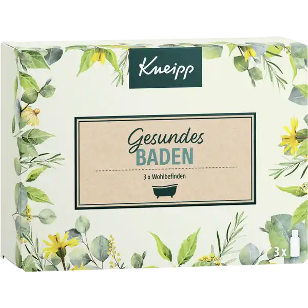 Kneipp Geschenkset gesundes BADEN: Цвет: Produktbeschreibung und details Wer kennt das nicht Kaum neigt sich ein stressiger Arbeitstag dem Ende zu melden sich auch schon Rcken und Nacken mit Verspannungen zu Wort Im Zusammenspiel mit dem wohltuenden warmen Wasser entfalten die kostbaren le in ihrer Kombination ihre natrliche Wirkung Inhalt x Gesundheitsbad Rcken Wohl  ml x Gesundheitsbad Arnika Aktiv  ml x Gesundheitsbad Muskel Aktiv  ml x Wohlbefinden in einer schnen Verpackung zum Verschenken oder selber genieen Kontaktdaten Kneipp GmbH D  Wrzburg wwwkneippde UrsprungslandHerkunftsort Deutschland Anwendung und Gebrauch Fr ein Vollbad das Badel dem einlaufenden Badewasser C zugeben und das Bad  Minuten genieen Ausreichend fr  bis  Vollbder Um Verfrbungen zu vermeiden Badel dem einlaufenden Badewasser zugeben und unverdnntes Produkt bei direktem Kontakt mit Gegenstnden zB Wanne Fliesen Duschabtrennung oder Haut gleich mit Wasser absplen Nach dem Baden die Wanne mit heiem Wasser nachsplen und Produktrckstnde sofort entfernen Inhaltsstoffe Rcken Wohl Polysorbate  Aqua Water Glycerin Parfum Fragrance Harpagophytum Procumbens Root Extract Melaleuca Leucadendron Cajuputi Leaf Oil Lavandula Hybrida Oil Geraniol Citral Linalool Eugenol Limonene Coumarin Sodium Levulinate Sodium Anisate Citric Acid Glycine Soja Soybean Oil Tocopherol CI  CI  Arnika Aktiv Polysorbate  Parfum Fragrance Aqua Water Pinus Sylvestris Cone Extract Limonene Abies Sibirica Oil Citrus Sinensis Peel Oil Expressed Arnica Montana Flower Extract Myrocaepus Frondosus Wood Oil Pinus Mugo Leaf Oil Cedrus Deodara Wood Oil Rosmarinus Officinalis Rosemary Leaf Oil Eucalyptus Globulus Leaf Oil Linalool Benzyl Alcohol Helianthus Annuus Sunflower Seed Oil Lecithin Ascorbyl Palmitate Glyceryl Stearate Glyceryl Oleate Citric Acid Glycine Soja Soybean Oil Tocopherol Muskel Aktiv Polysorbate  Pinus Pinaster Oil Aqua Water Parfum Fragrance Eucalyptus Globulus Leaf Oil Gaultheria Procumbens Wintergreen Leaf Oil Limonene Juniperus Communis Fruit Oil Rosmarinus Officinalis Rosemary Leaf Oil Rosmarinus Officinalis Rosemary Leaf Extract Helianthus Annuus Sunflower Seed Oil Linalool Geraniol Glycine Soja Soybean Oil Tocopherol CI  Warnhinweise und wichtige Hinweise Warnhinweise Kosmetisches Mittel Nicht einnehmen und fr Kinder unzugnglich aufbewahren
https://www.rossmann.de/de/pflege-und-duft-kneipp-geschenkset-gesundes-baden/p/4008233165981