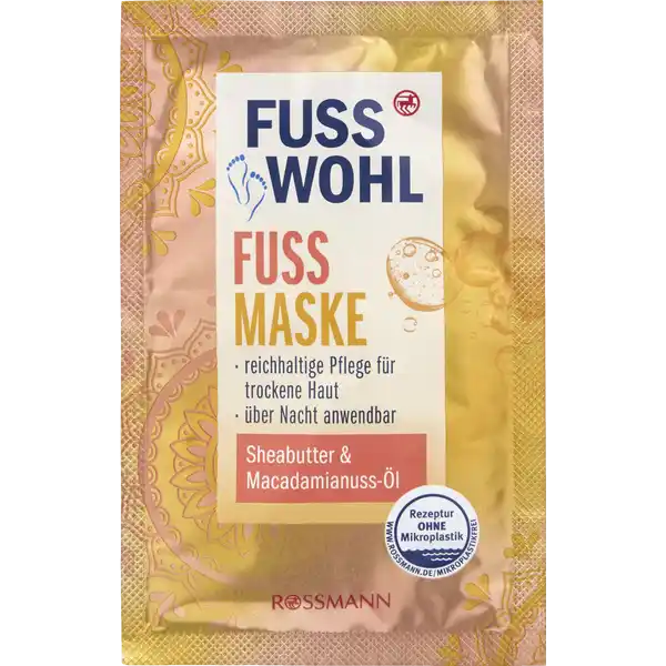 FUSSWOHL Fussmaske: Цвет: Produktbeschreibung und details Erleben Sie die reichhaltige FUSSWOHL FUSSMASKE fr schne undgepflegte Fe Sheabutter und Macadamianussl verleihen Ihrer Haut ein sanftes und gepflegtes Hautgefhl Die Formulierung mit Glycerin und Nordic Cotton Extrakt pflegt Ihre Haut geschmeidig weich Hautvertrglichkeit dermatologisch besttigt Rezeptur OHNE Mikroplastik Kontaktdaten Dirk Rossmann GmbH Isernhgener Strasse   Burgwedel wwwrossmannde   UrsprungslandHerkunftsort Deutschland Testurteile Qualittssiegel ampamp Verbandszeichen Anwendung und Gebrauch Die Maske auf die Fe auftragen und  Minuten einwirkenlassen Danach die berschssigen Rckstnde einmassieren oder mit einemKosmetiktuch abnehmen Tipp Fr eine besonders intensive Pflege die Maske ber Nacht anwendenDafr grozgig vor dem Schlafengehen auf die Fe auftragen und Baumwollsocken darber ziehen Inhaltsstoffe Aqua Cetearyl Alcohol Glycerin Helianthus Annuus Seed Oil CaprylicCapric Triglyceride Polyglyceryl Methylglucose Distearate Butyrospermum Parkii Butter Cetyl Ricinoleate Myristyl Myristate Macadamia Integrifolia Seed Oil Copernicia Cerifera Cera Urea Eriophorum Spissum FlowerStem Extract Xanthan Gum Tocopherol Citric Acid Phenoxyethanol Benzyl Alcohol Potassium Sorbate Sorbic Acid Parfum Benzyl Salicylate Hexyl Cinnamal Limonene Coumarin Bestandteile des Parfumls Warnhinweise und wichtige Hinweise Warnhinweise Nicht fr Kinder vorgesehen Nach dem ffnen unmittelbar verbrauchen
https://www.rossmann.de/de/pflege-und-duft-fusswohl-fussmaske/p/4305615837826