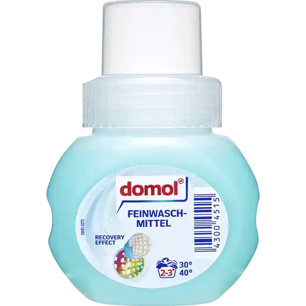 domol Feinwaschmittel flssig  WL Reisegre: Цвет: https://www.rossmann.de/de/haushalt-domol-feinwaschmittel-fluessig-2-3-wl-reisegroesse/p/0000043004515
Produktbeschreibung und details Freuen Sie sich auf eine tiefenwirksame Reinigung und modernste Faserpflege fr Ihre Wsche  mit dem domol Feinwaschmittel  Waschladungen je nach Verschmutzung Kontaktdaten Dirk Rossmann GmbH Isernhgener Strae   Burgwedel wwwrossmannde      Anwendung und Gebrauch Die Pflegehinweise in den Textilien beachten und die Wsche vorsortieren Inhaltsstoffe  anionische Tenside kleiner als  nichtionische Tenside Seife Phosphonate Enthlt Enzyme Konservierungsmittel Phenoxyethanol Benzisothiazolinone Methylisothiazolinone Duftstoffe Warnhinweise und wichtige Hinweise Warnhinweise ACHTUNG Ist rztlicher Rat erforderlich Verpackung oder Kennzeichnungsetikett bereithalten Darf nicht in die Hnde von Kindern gelangen Detergenzienblatt Detergenzienblatt Laden Sie das Dokument zum Produkt als PDF herunter