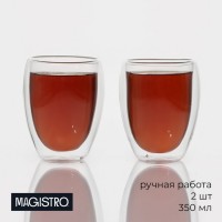 Набор стеклянных стаканов с двойными стенками Magistro «Поль», 350 мл, 2 шт, 8,5?12 см: Цвет: Посуда из стекла с двойными стенками – это гарантия отличного впечатления гостей от вечеринки. Оригинальное изделие отлично подойдёт для подачи любых охлаждённых и горячих напитков.</p><b>Особенности:</b></p><ul class="round"><li>эксклюзивный дизайн;</li><li>прозрачный корпус;</li><li>стойкость к запахам.</li></ul><b>Вся посуда с двойными стенками делается вручную и имеет на дне технологическое отверстие, через которое и выдувается изделие. Далее отверстие заклеивается – это особенность, которая не является браком. Посуду нельзя использовать в ПММ и СВЧ-печи.</b></p>
: Magistro
: Китай
