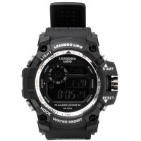 LEANDRO LIDO "Monza" Unisex Sports Watch black white: Цвет: Brand: LEANDRO LIDO including battery 12-bit digital display with hours, minutes, seconds, day, day of the week, week and month Water resistance: 3 ATM Stopwatch, alarm and hourly chime function 12/24 hour format Watch case: ABS plastic Watch strap: TPU rubber Watch glass: plastic Movement: Japanese quartz movement Background can be illuminated by button Brand logo on the front above the dial Dial diameter: approx. 53 mm Strap Width: Approx. 22mm adjustable bracelet with double pin clasp maximum wrist circumference up to approx. 20 cm User manual is included suitable for sports and leisure Stainless steel back including reusable box packaging NEW, with tags &amp; original packaging &gt;Disposal instructions for batteries
https://www.sportspar.com/leandro-lido-monza-unisex-sports-watch-black-white