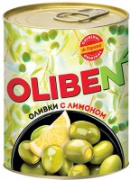 «OLIBEN», оливки крупные с лимоном, 270г: 